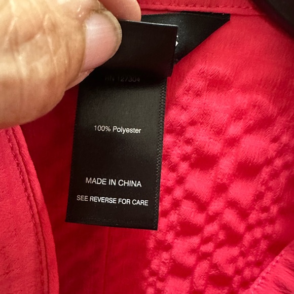 NWT Ali Miles Vibrant Pink Button-Down Blouse 1x Lagenlook - Picture 9 of 9